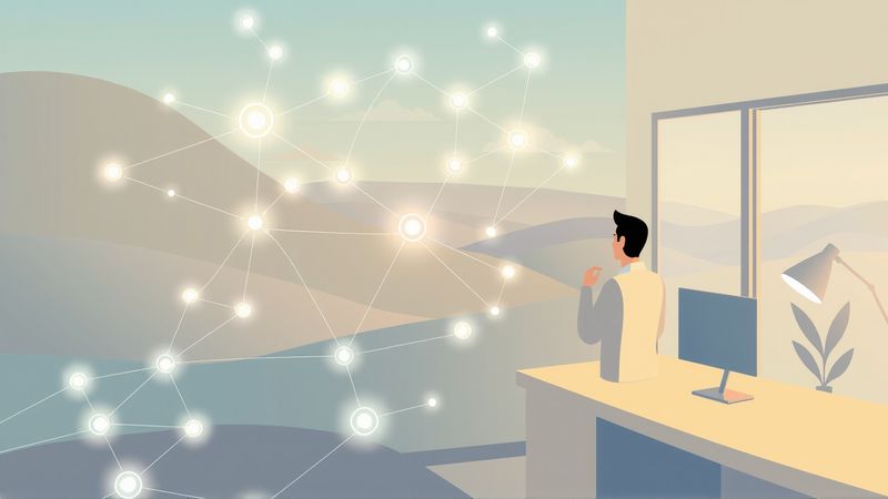 Redes luminosas representan la tecnología armoniosa