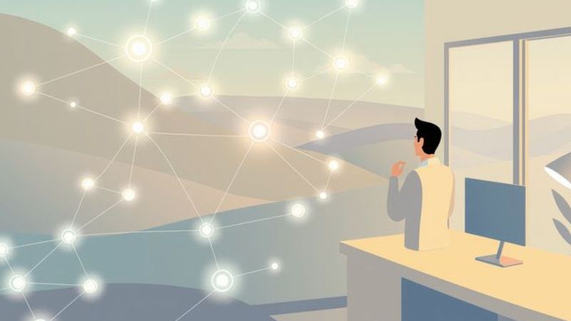 Redes luminosas representan la tecnología armoniosa