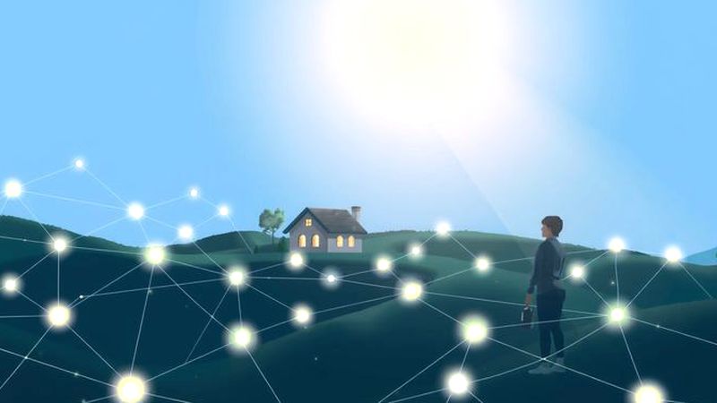 Una red luminosa protege un futuro sereno